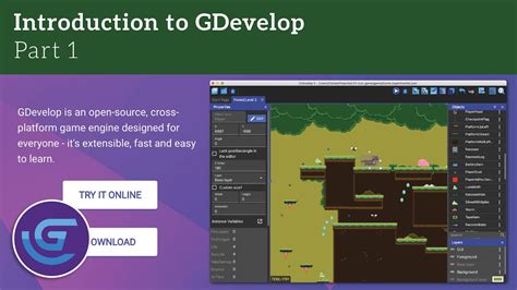 game development software|GDevelop 5 tutorial Youtube channel.